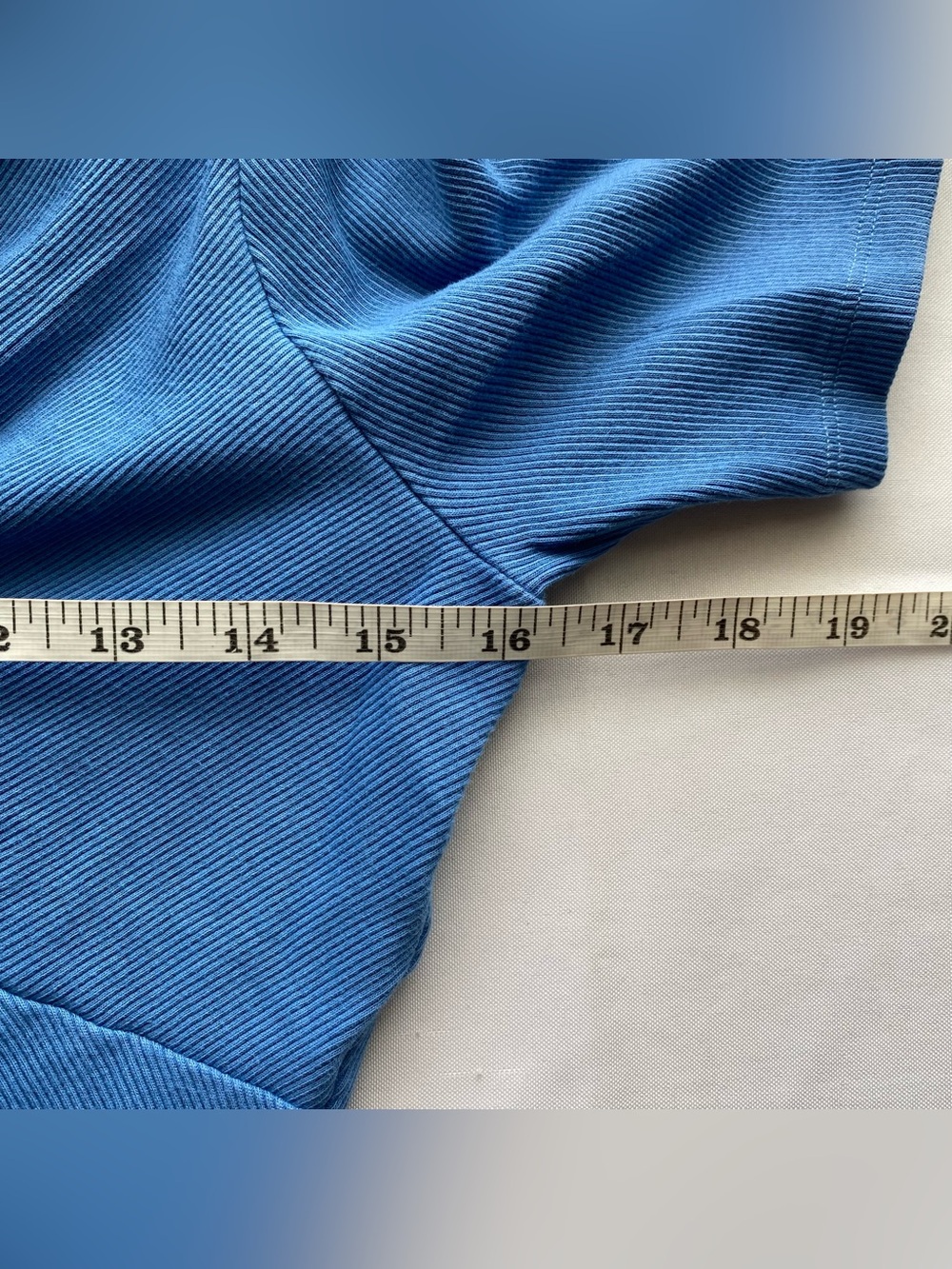 Sezane Bleuet Maia Ribbed Twist Front Top Size Large Quiet Luxury Best Seller - Picture 13 of 15